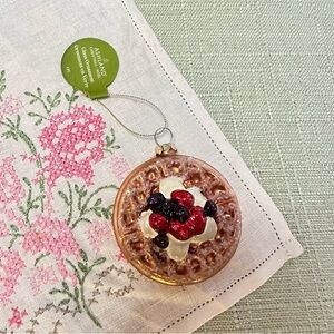 Ashland Christmas Glass Waffle Ornament with Berries & Whipped Cream